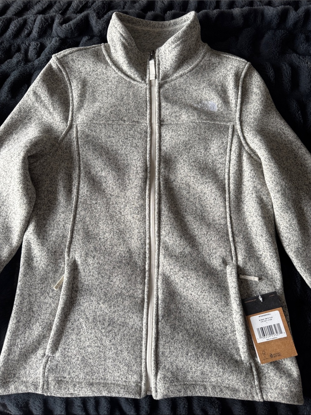 The North Face Heather Gray Full-Zip Fleece Jacket